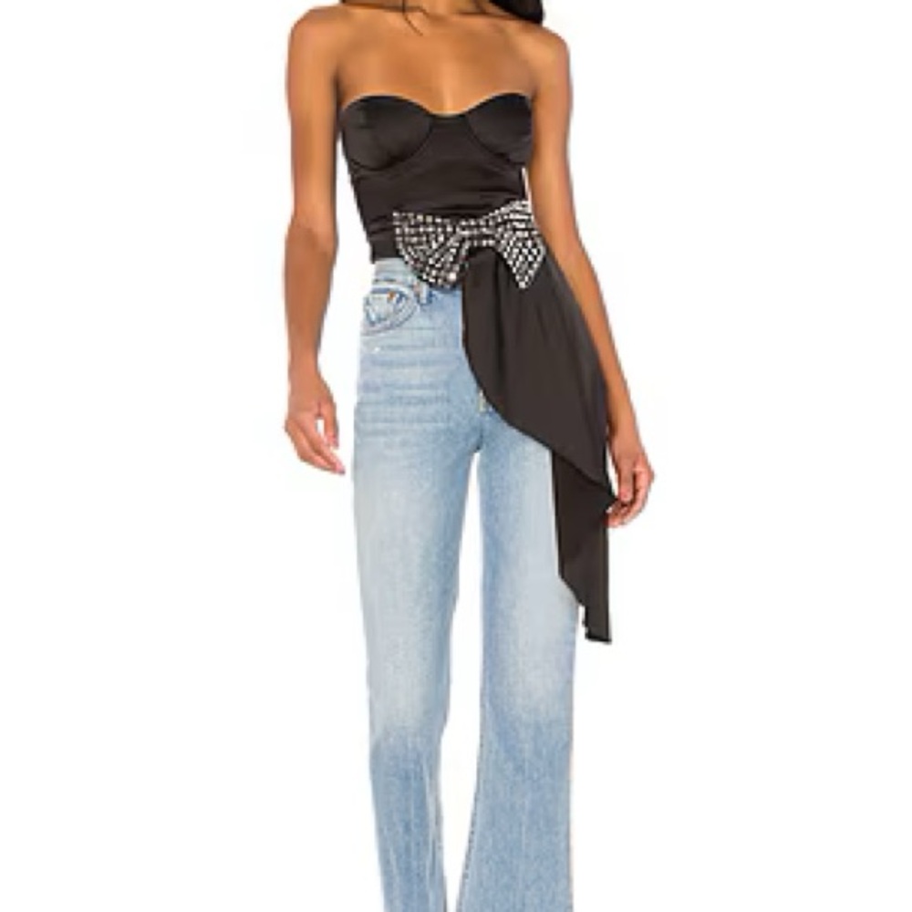 For Love And Lemons Black Strapless Top